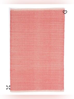 NEW Dash & Albert Rugs 2 'x 3' Herringbone Cotton Area Rug Pink & White